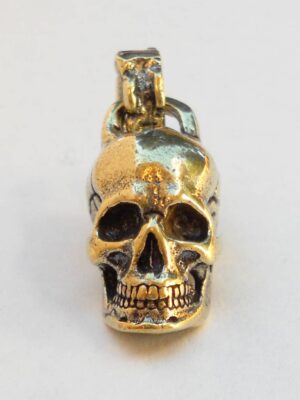 Anatomical Skull Keychain in Brass