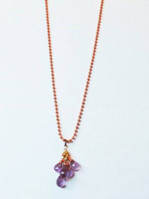 Copper Amethyst Briolette Necklace
