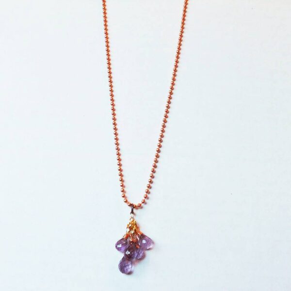 Copper Amethyst Briolette Necklace