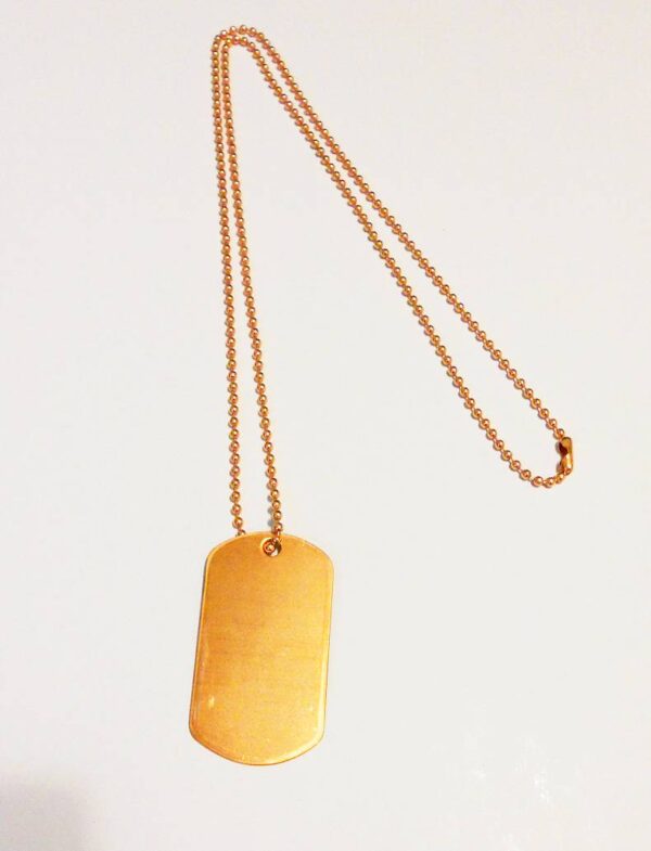 Copper dog tag necklace for men
