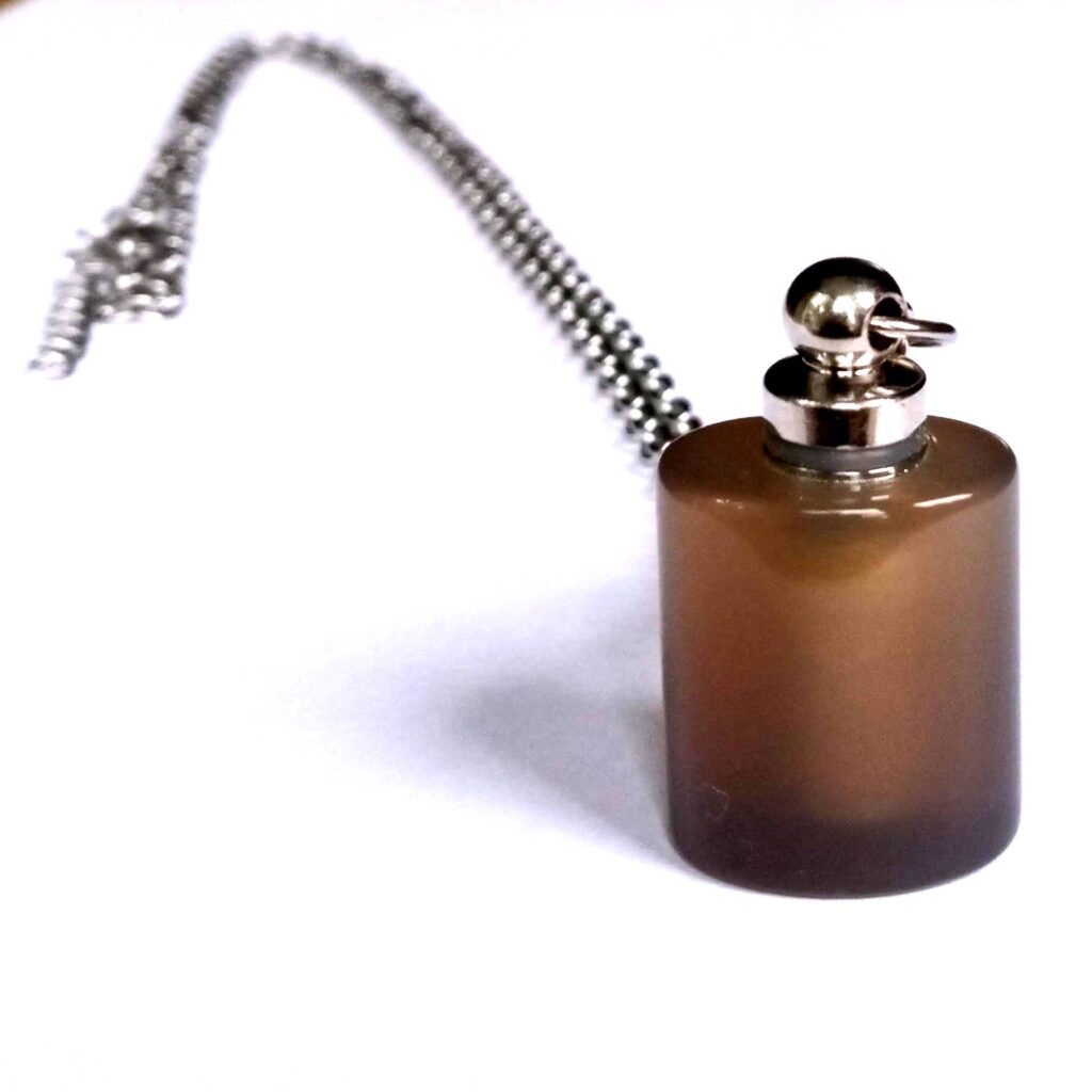 Brown Agate Flask Pendant Necklace