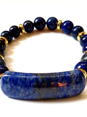 Lapis Lazuli Brass Stretch Bracelet Kth Element